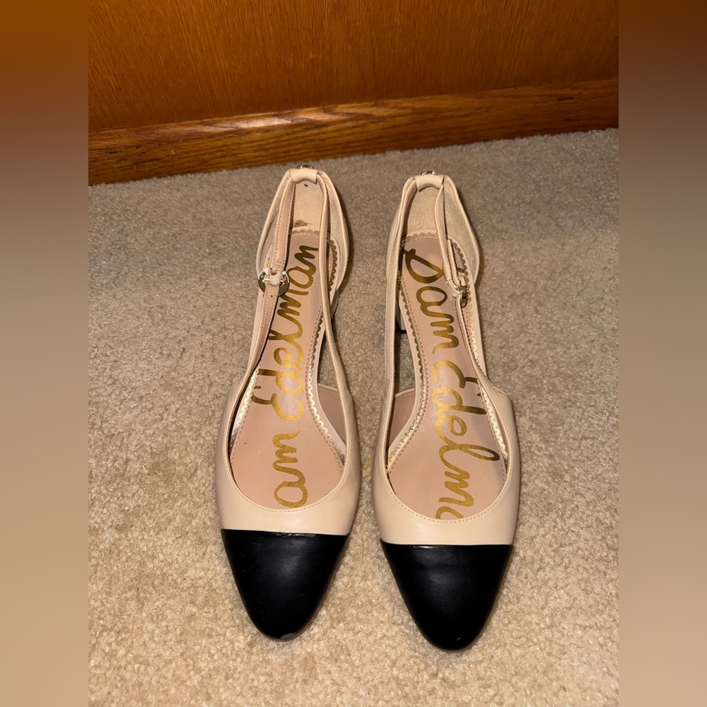 Sam Edelman Two-Tone Ankle Strap Heels